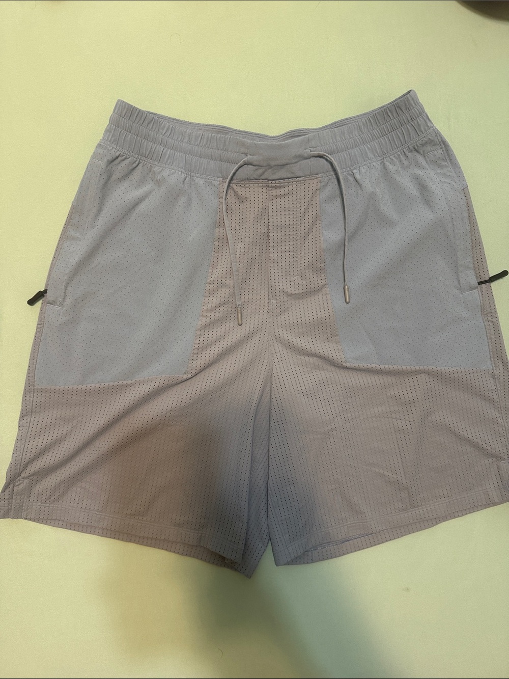 lululemon athletica Men's Perforated Athletic Shorts in Light Gray and Gray